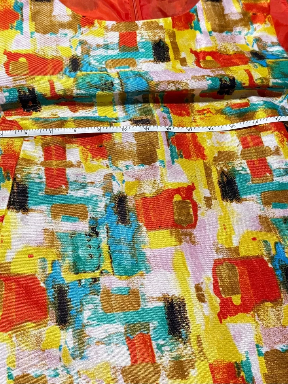 Tahari ASL Multicolor Abstract Watercolor Print Mini Dress Womens 14 - Picture 6 of 8